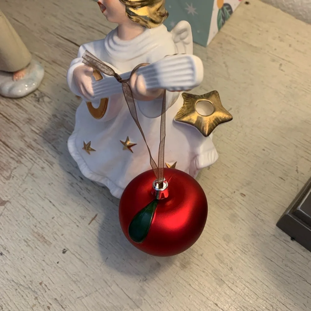 4 pc 🍎 IKEA Apple Christmas ornaments decorations holiday decor red fruit new